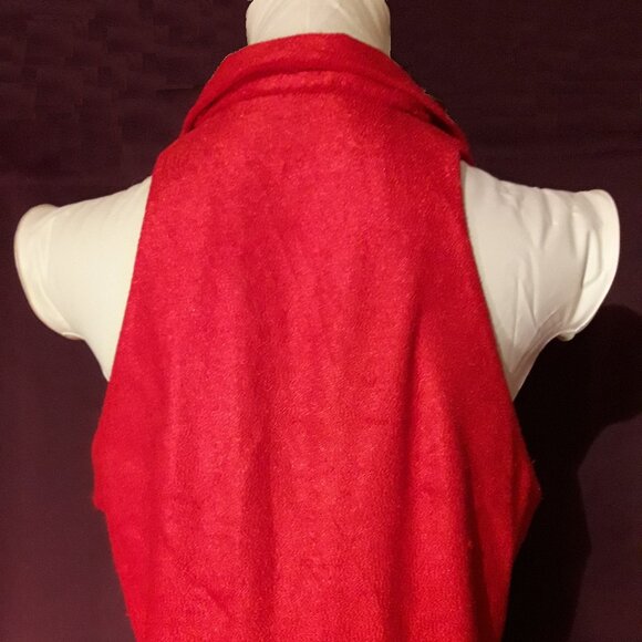 Vintage 1960s 1970s Red Halter Dress Midi Sleeveless Women Ladies 60s 70s - Picture 5 of 7